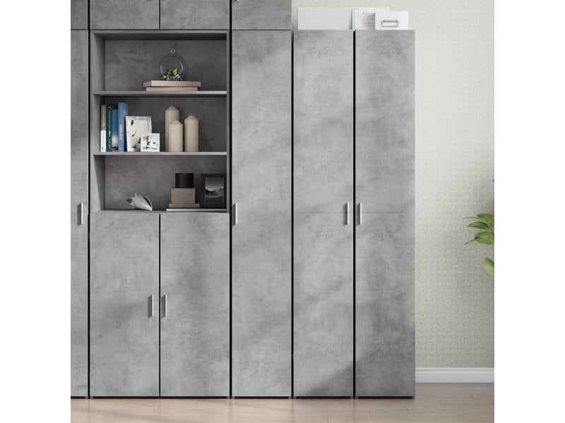 Buffet haut - bahut - meuble de rangement gris béton 30x42,5x185 cm bois d'ingénierie - Conforama B
