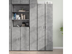 Buffet haut - bahut - meuble de rangement gris béton 30x42,5x185 cm bois d'ingénierie