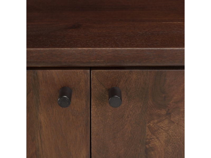 Alix - meuble tv design bois foncé et métal noir 4 portes alix  - Conforama C