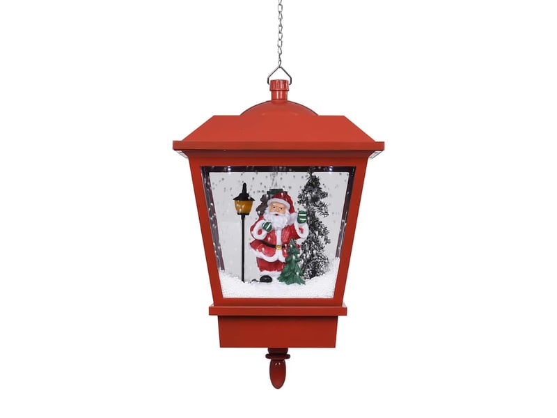  Lampe suspendue de noël lumière led père noël rouge 27x27x45 cm  - Conforama D