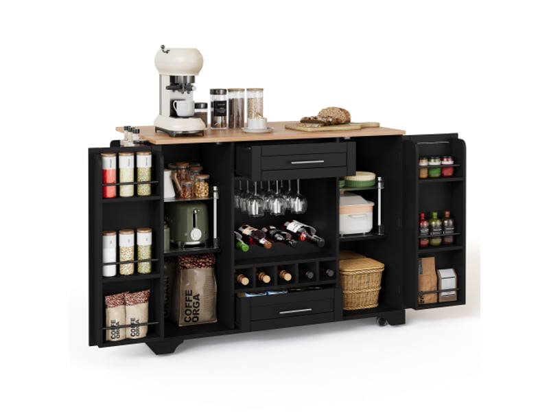  Chariot de cuisine multifonction - plan de travail rabattable 25 cm - dimensions 138x70x92cm - Conforama A