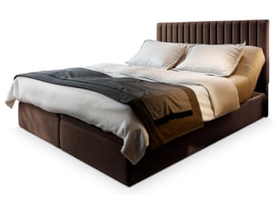 Lit avec rangement 140x200 cm <strong>MASSENO</strong> <strong></strong> coloris marron