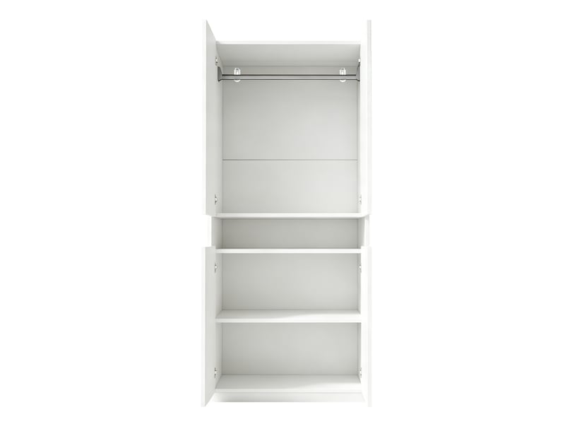  Armoire avec led blanche 70 x 55 x 180 cm en mdf, avec penderie et rangement pour une chambre organisée  - Conforama D
