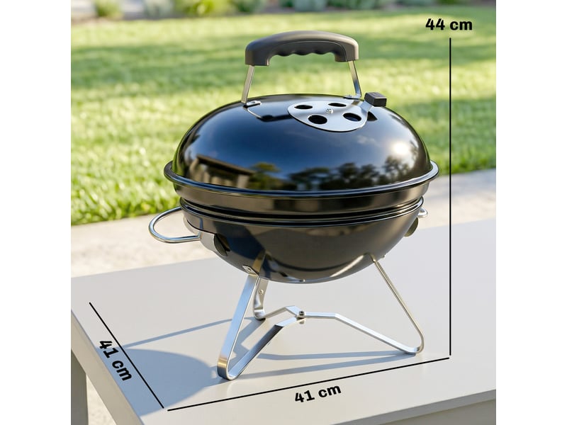  Barbecue au charbon portable, grill boule avec couvercle, 41 x 41 x 44 cm  - Conforama E