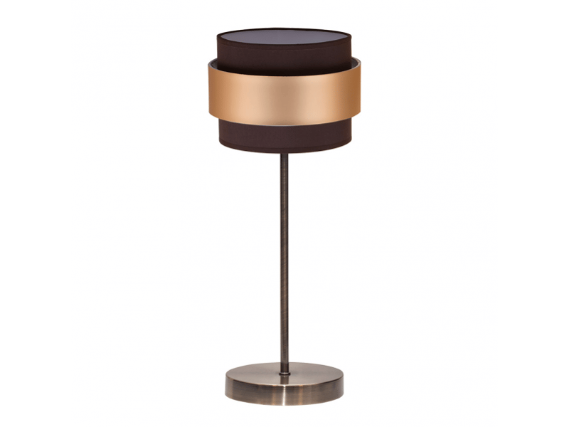  Lampe à poser fabrilamp bremen cuirmarron-doré 1 x e14 39 x 16 x 16 cm 066471014 - Conforama A