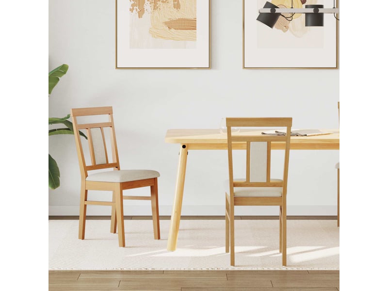 Lot de 2 chaise de salle à manger, chaise de cuisine bois de caoutchouc massif cf28337 - Conforama B