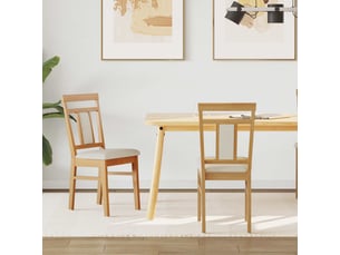 Lot de 2 chaise de salle à manger, chaise de cuisine bois de caoutchouc massif cf28337