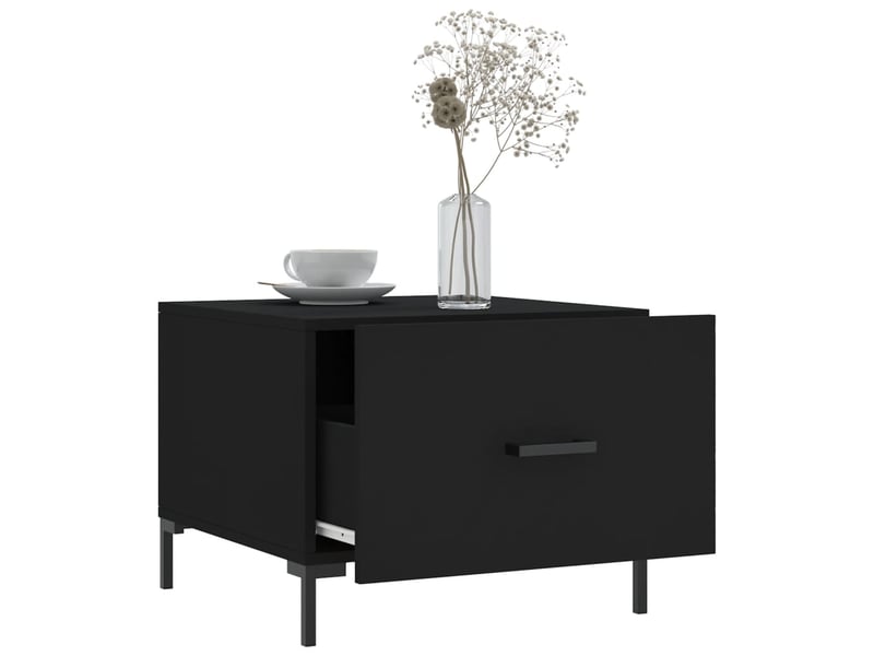  Table basse - table de salon - table à thé noir 50x50x40 cm bois d'ingénierie  - Conforama D