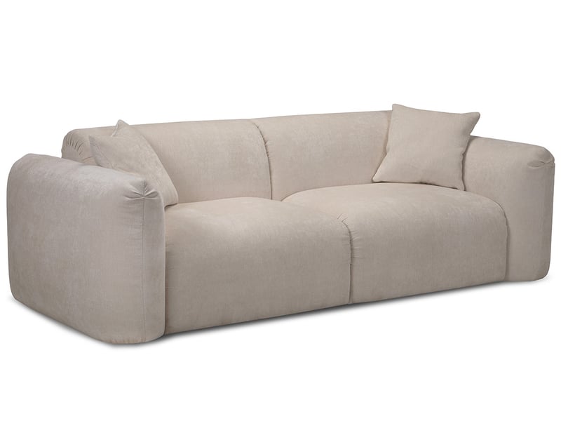  Bobochic canapé droit fixe 3 places siena tissu chenille beige SIENA - Conforama A