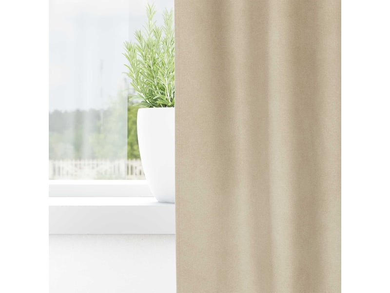  Lot de 2 rideaux, rideaux de fenêtre crème 140 x 140 cm velours cf44016  - Conforama C