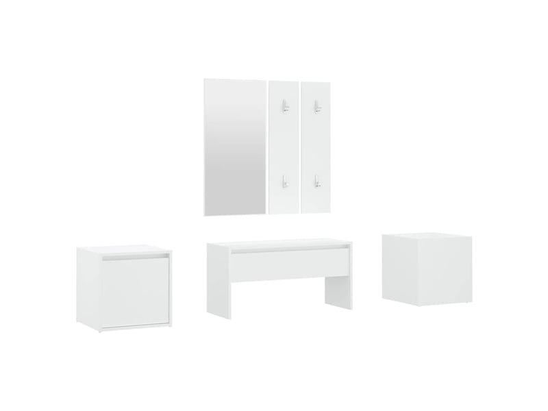  Ensemble de meubles de couloir blanc bois d'ingénierie shl47233  - Conforama A