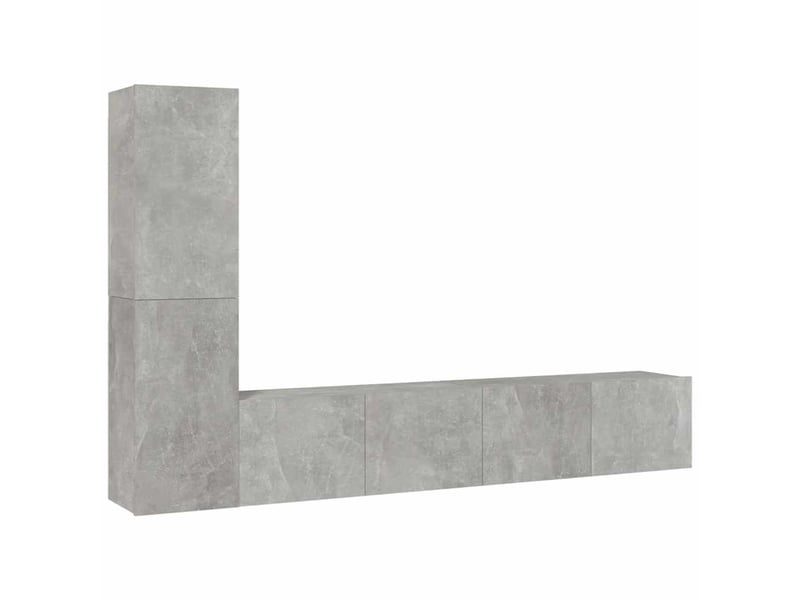  Ensemble de meubles tv 4 pcs gris béton bois d'ingénierie shl7791  - Conforama A
