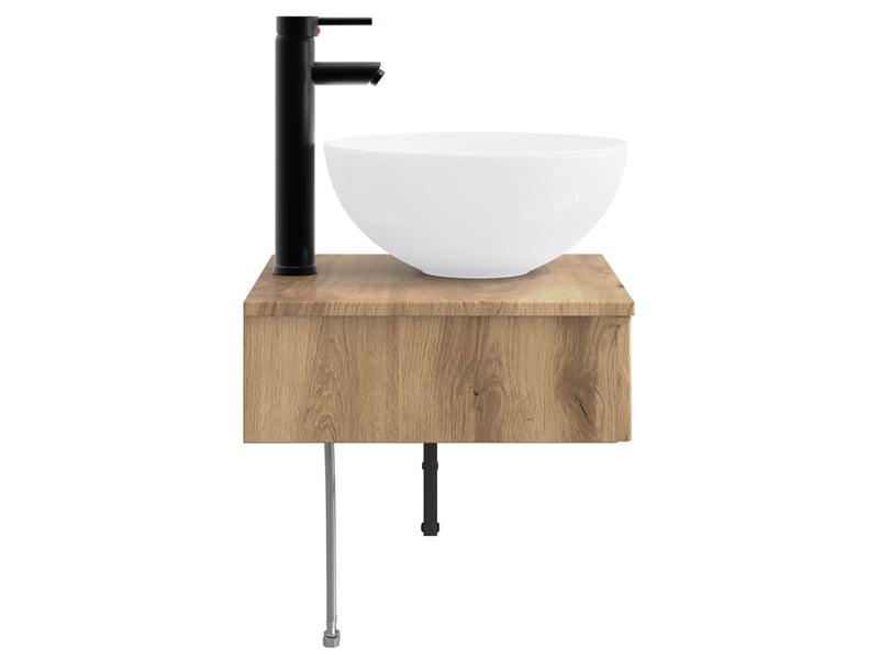  Basin de lavage mural, lavabo chêne artisanal 40x41x40.5 cm  - Conforama D
