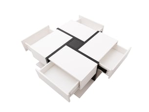 Table basse carré(e) coloris bicolore <strong>OOIILLEE</strong> <strong>Luxe haut de gamme</strong> - 78 cmx78 cm