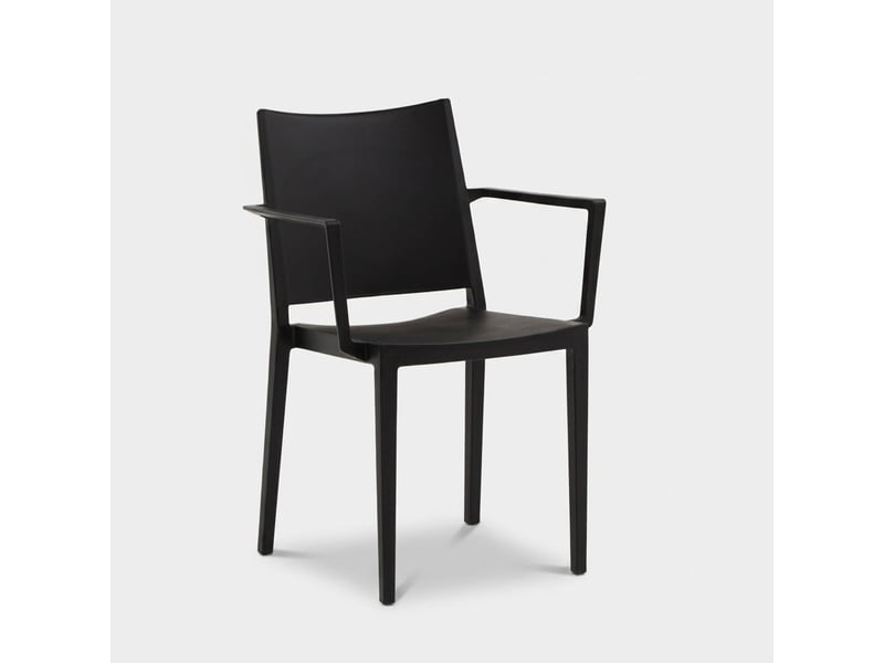 Lot de 2 chaises avec accoudoirs intérieur et extérieur vigo - noir  - Conforama C
