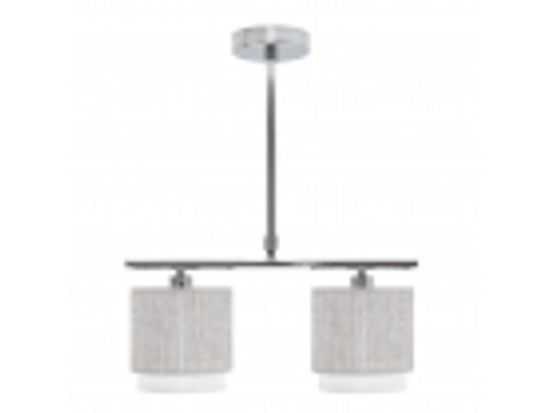  Lampe de plafond fabrilamp kenya grisblanc 2 x e14 hauteur réglable 50-70 cm 40x14 cm 111052028 - Conforama B
