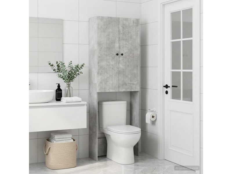  Armoire de toilette, meuble de toilette ede gris béton 66x25.5x190 cm  - Conforama B