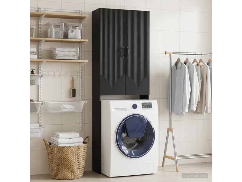  Armoire de toilette, meuble de toilette hoorn noir 66x25.5x190 cm  - Conforama B