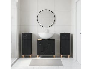 Ensemble de meuble de salle de bain 3 pièces alkmaar noir cf63305