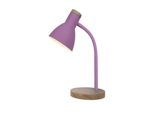 Lampe de bureau fabrilamp epiro 1 x e27 violet hêtre 40 x 15 x 15 cm bras flexible
