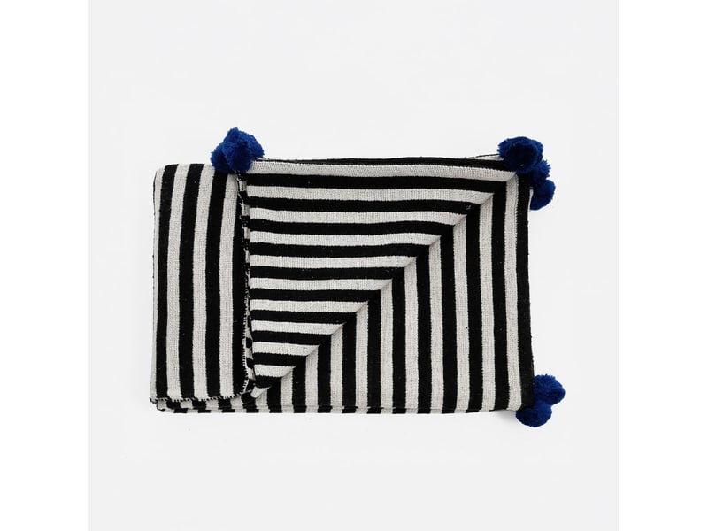  Plaid en coton 135 x 190 cm pour canapé stripe-b  - Conforama A