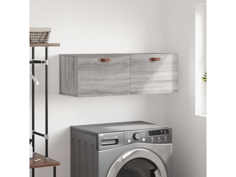  Armoire murale salon sonoma gris 100x36,5x35cm bois d'ingénierie shl5688  - Conforama B