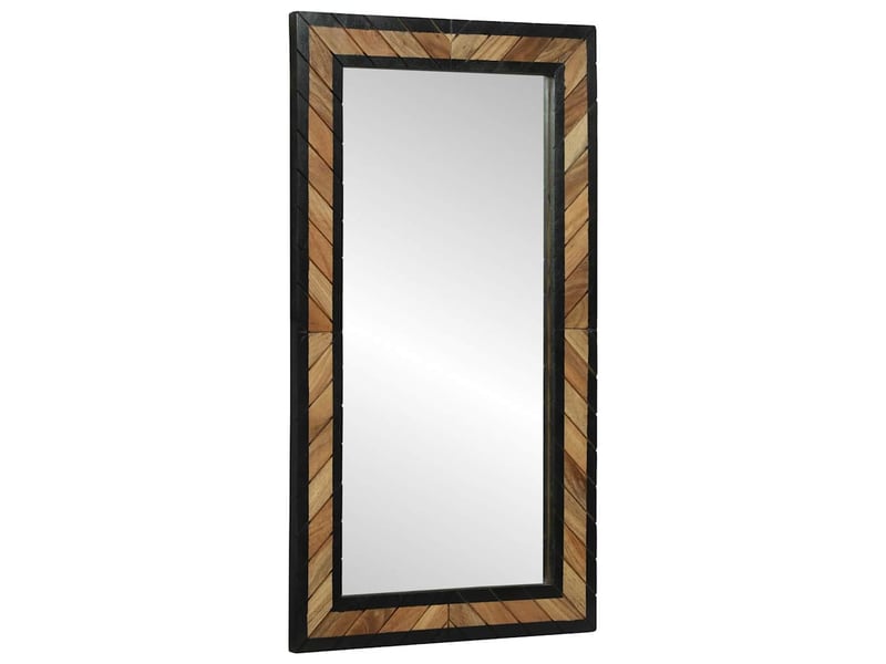  Miroir mural noir et marron 50 x 2 x 90 cm bois d'acacia massif cf62856  - Conforama A