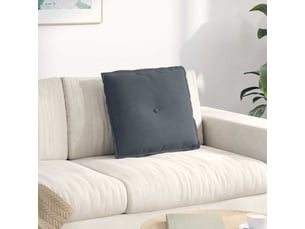 Coussin de dos, coussin de dossier gris foncé 50 x 45 cm tissu en velours côtelé cf54722