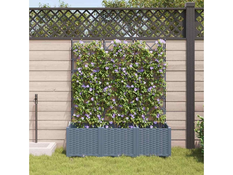  Jardinière - cache-pot de jardin 3 pcs gris clair 120 x 40 x 143 cm pp  - Conforama C