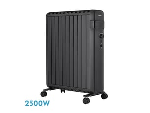 Radiateur à bain d'huile fabrilamp polonia 2500 w 11 éléments noir