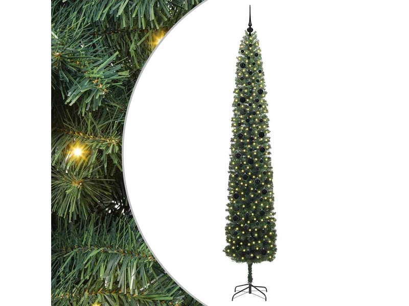  Sapin de noël artificiel, arbre de noël vert 270 cm pvc et acier et plastique shl9123  - Conforama A