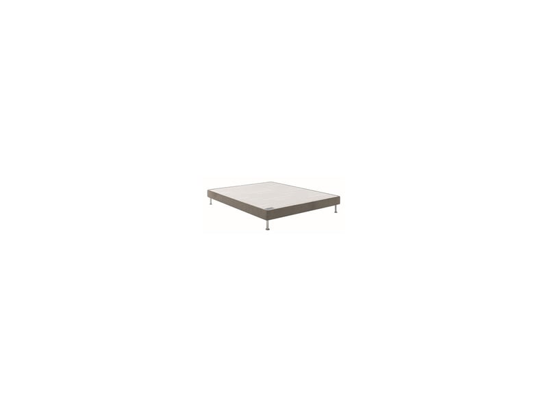  Base de matelas capitonnee ferme robusto 120x190 taupe bois massif 7947186 - Conforama A