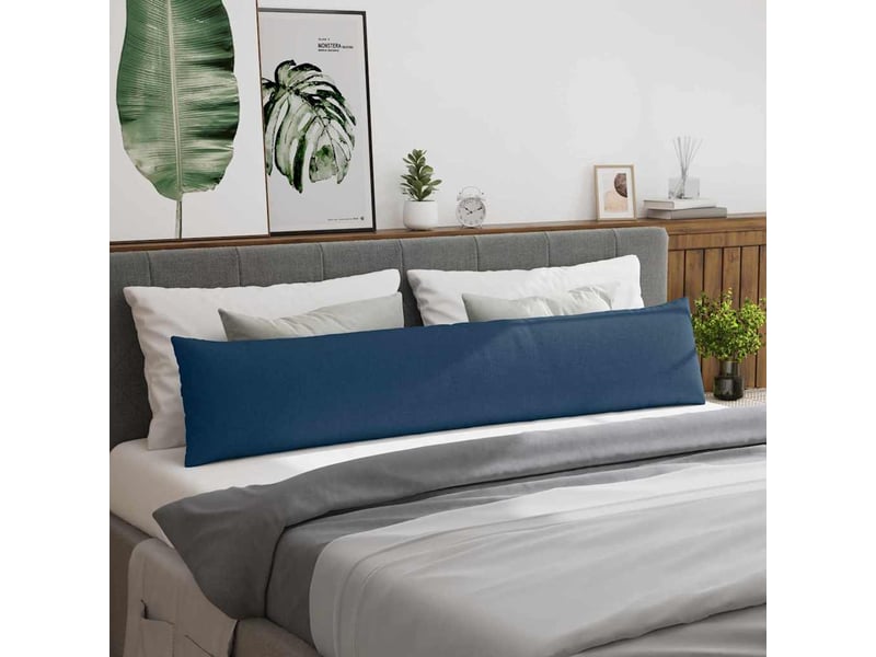  Lot de 2 coussins de canapé, coussins décoratifs tissu bleu 200 x 40 cm cf58774  - Conforama D