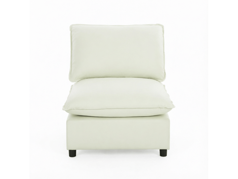  Fauteuil 1 place fixe rembourré en toile crème, dimensions 74 x 85 x 78 cm  - Conforama A