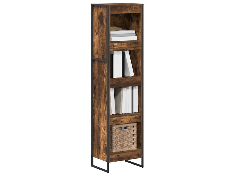 Bibliothèque, armoire à livres 40 x 30 x 155 cm bois d'ingénierie chêne fumé - Conforama C