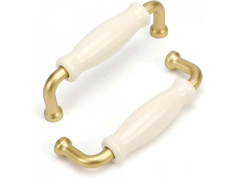  Jeu de 5 poignées pour meubles vintage, poignées pour coiffeuse, poignées pour meubles de cuisine, poignées vintage, poignées blanches  - Conforama A