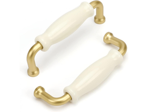 Jeu de 5 poignées pour meubles vintage, poignées pour coiffeuse, poignées pour meubles de cuisine, poignées vintage, poignées blanches