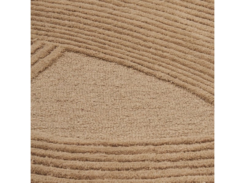  Tapis 200x300cm tufté main marron lignes courbes en relief - linus LINUS - Conforama C
