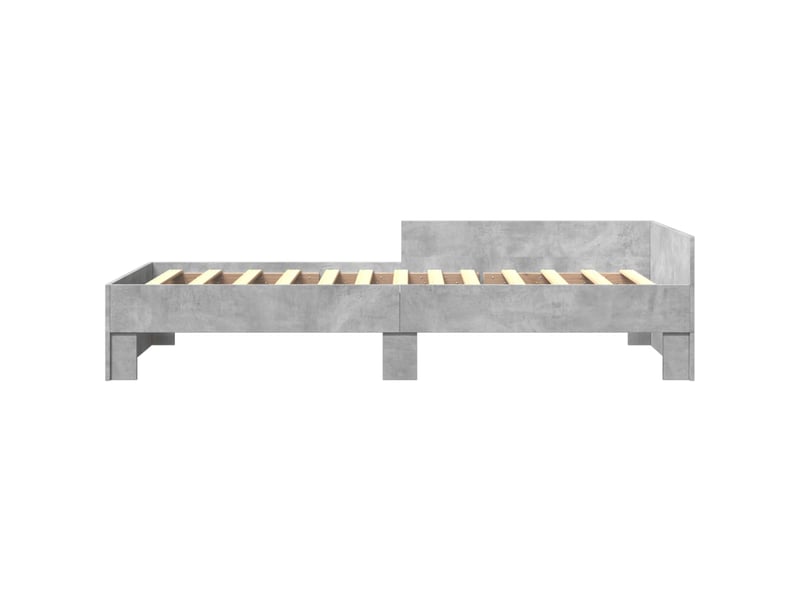  Lit simple- lit adulte -  cadre de lit sans matelas gris béton 100x200 cm bois ingénierie  - Conforama C
