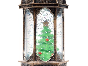 Lanterne de noël lumineuse led h. 14 cm à piles