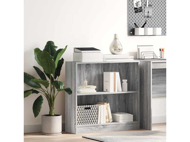  Bibliothèque, meuble de rangement salon sonoma gris 80x24x76 cm bois d'ingénierie  - Conforama B