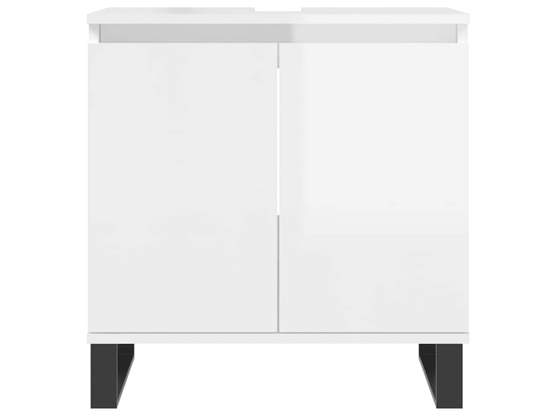  Amoire de salle de bain blanc brillant 58x33x60cm bois d'ingénierie shl1913  - Conforama D