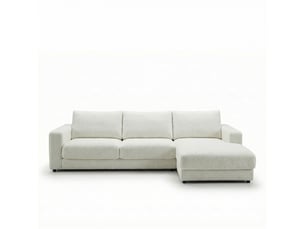 Canapé venezia laine bouclée angle d blanc cassé 5 pl