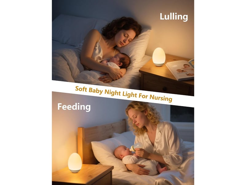Veilleuse œuf pour bébé, rechargeable, tactile, dimmable, lumière chaude et rgb, pour chambre d’enfant et nuit - Conforama D