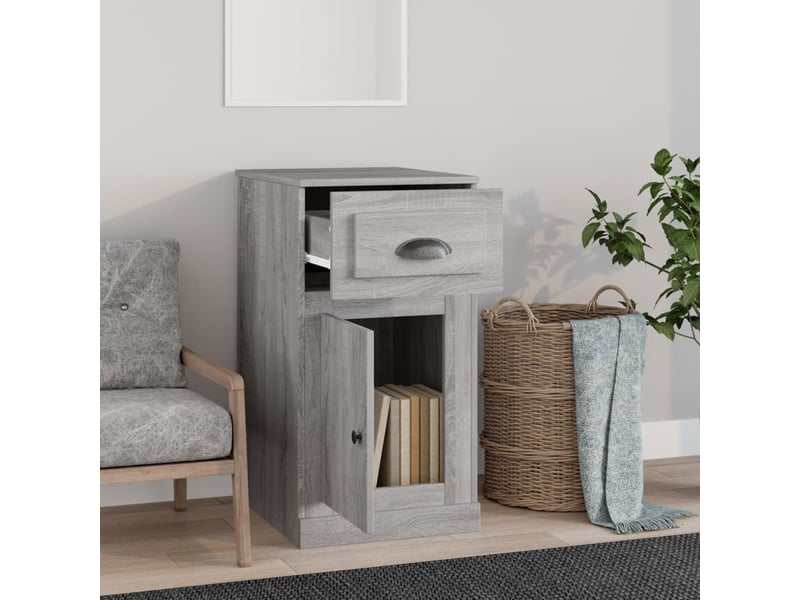  Armoire latérale, meuble de rangement avec tiroir gris béton 40x50x75 cm  - Conforama C