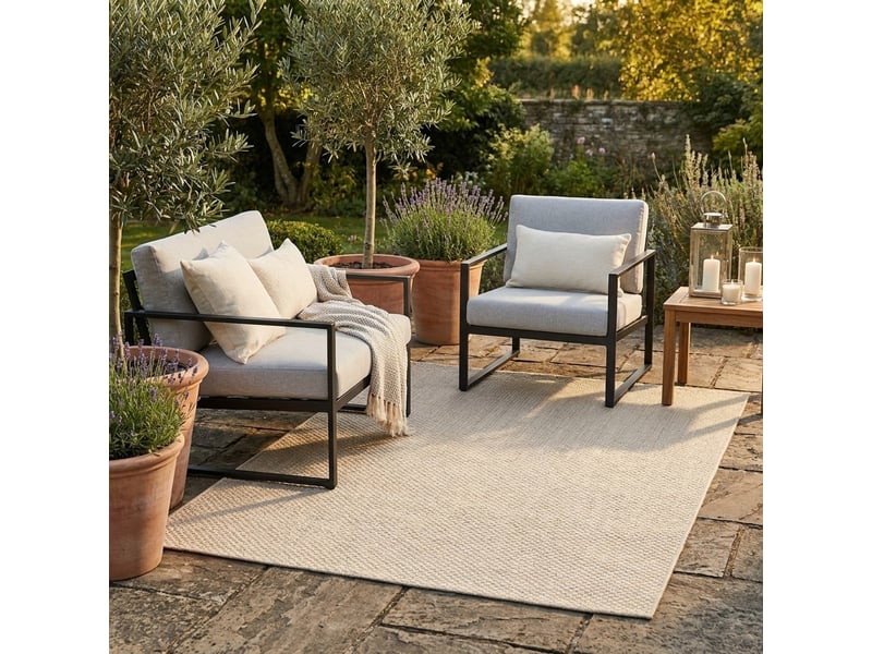  Tapis d'extérieur en polypropylène aspect sisal beige grace  - Conforama B