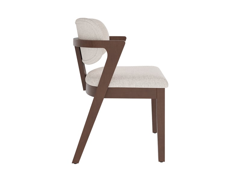  Lot de 2 chaises de salle à manger 56x57,5x79 cm noyer et beige avoine  - Conforama E
