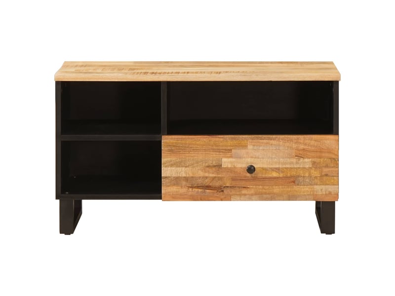  Meuble tv - banc tv - meuble de rangement marron 80 x 33 x 46 cm bois de mangue massif  - Conforama C