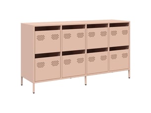 Buffet - bahut - meuble de rangement rose 135x39x73,5 cm acier laminé à froid