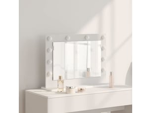 Miroir rectangulaire à fixer coloris blanc <strong></strong> <strong></strong> - 60 cm x 45 cm